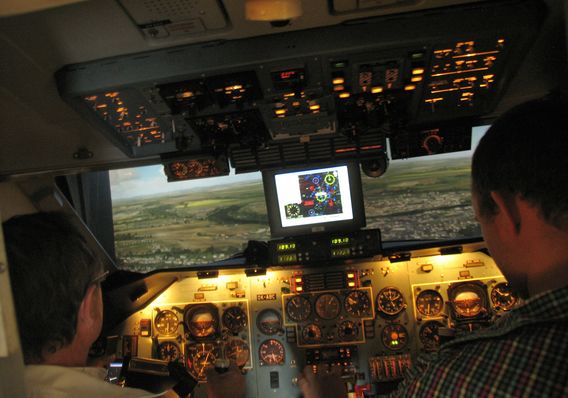 Flight on a simulator